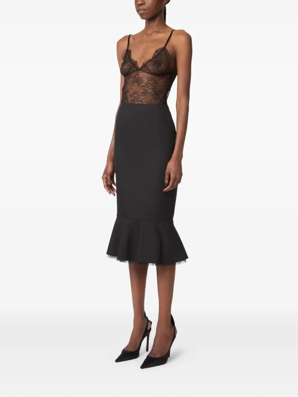 Nina Ricci Peplum Wool Skirt In Black