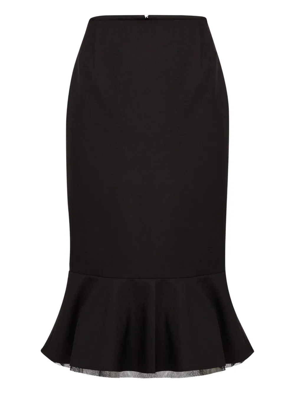 Nina Ricci Peplum Wool Skirt In Black