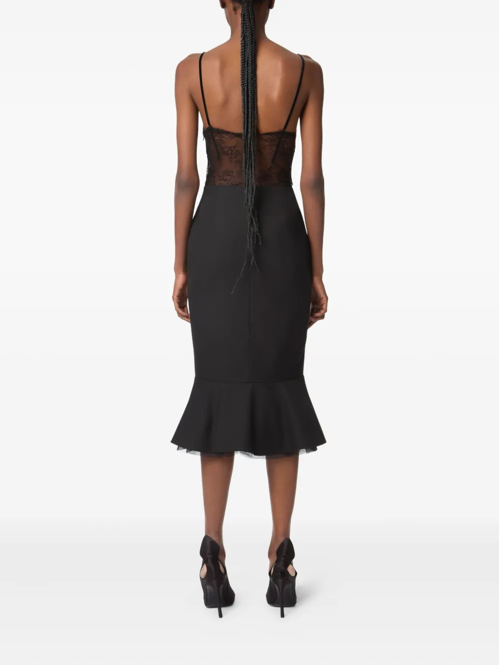 Nina Ricci Peplum Wool Skirt In Black