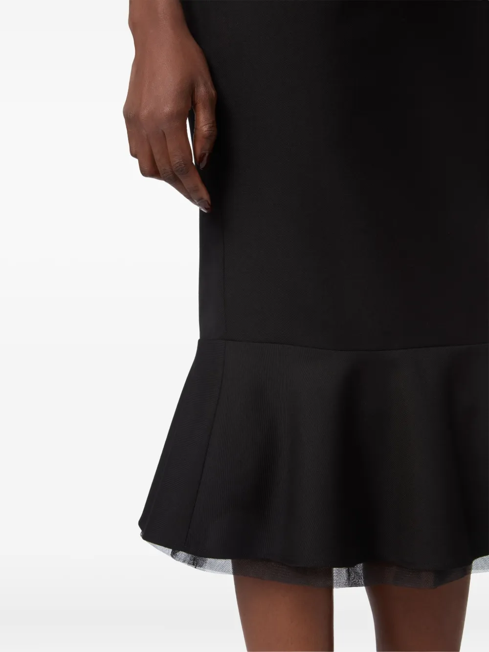 Nina Ricci Peplum Wool Skirt In Black