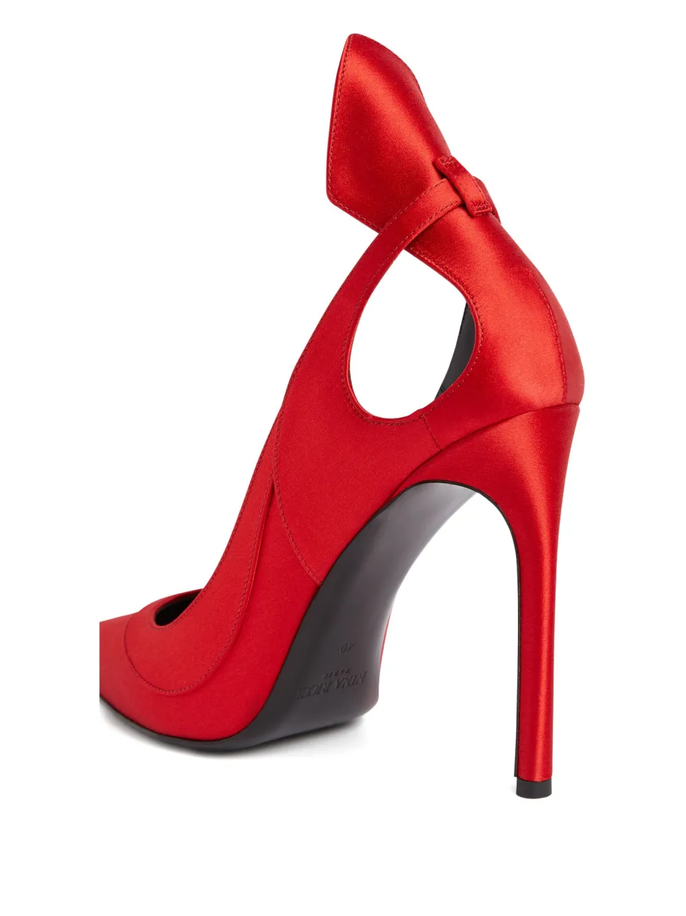 Nina Ricci 105mm satin cut-out pumps Red
