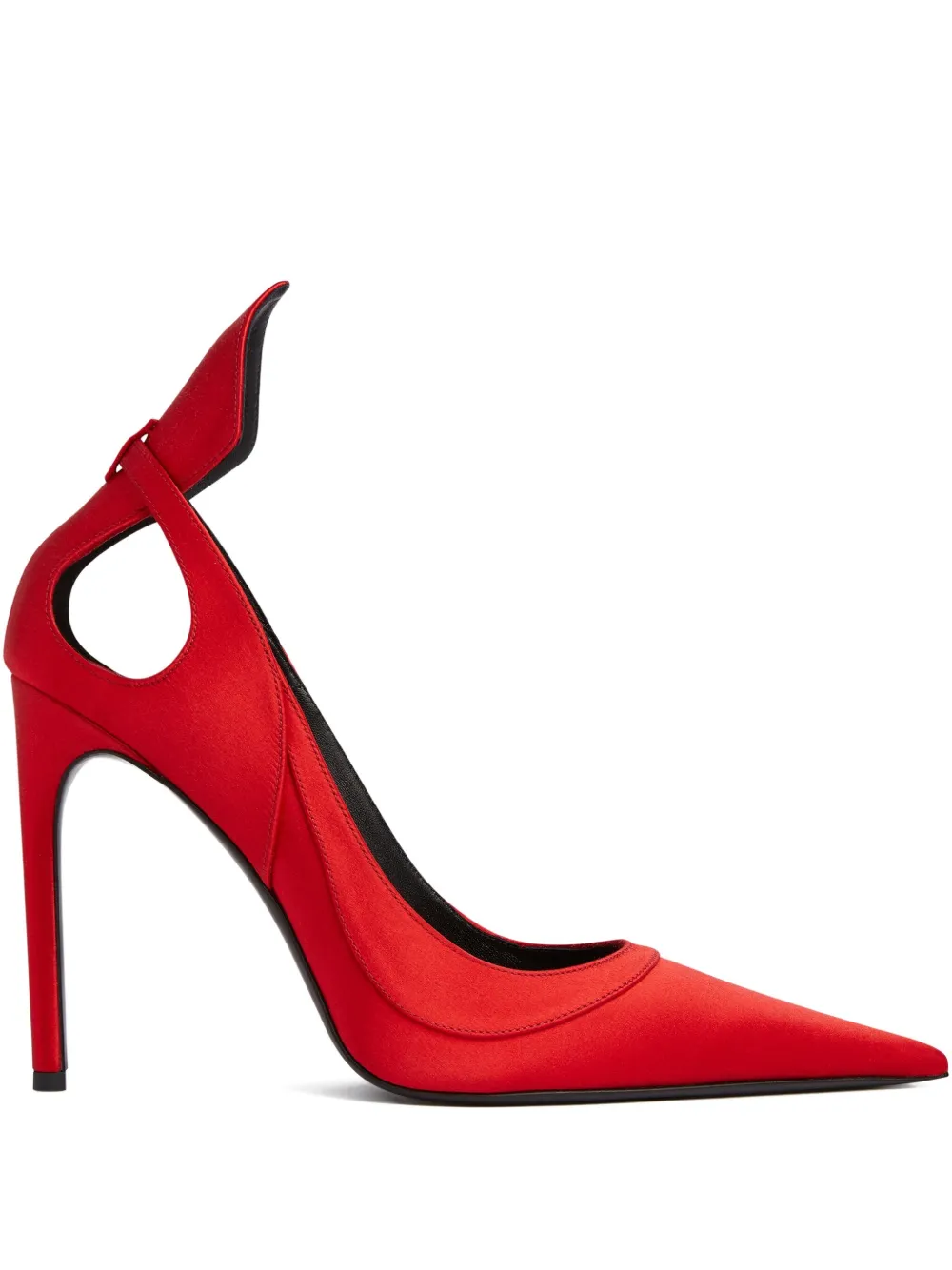Nina Ricci 105mm satin cut-out pumps Red