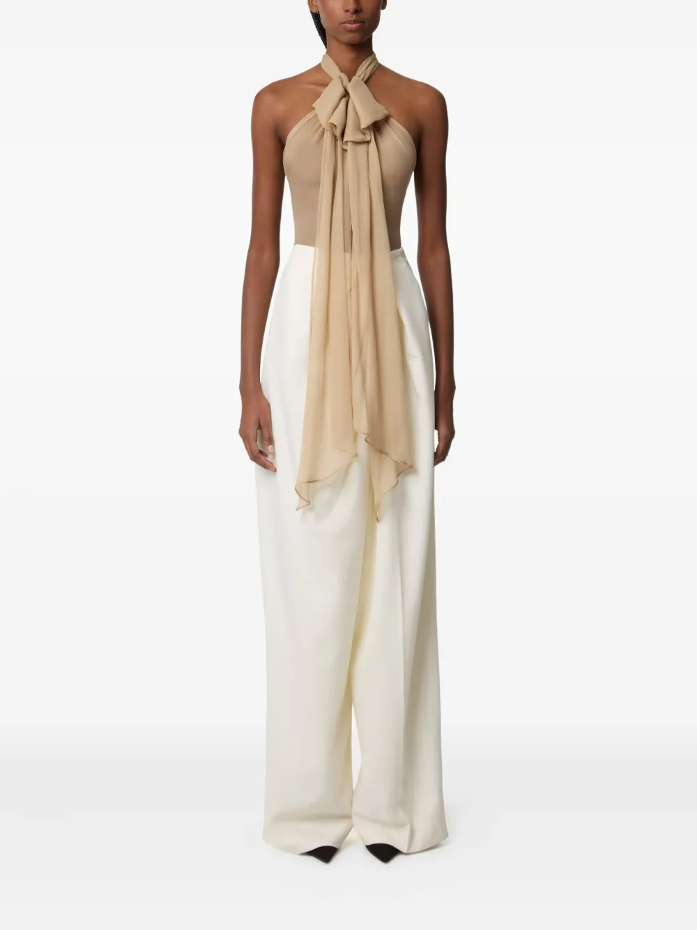 Nina Ricci draped wool trousers Beige