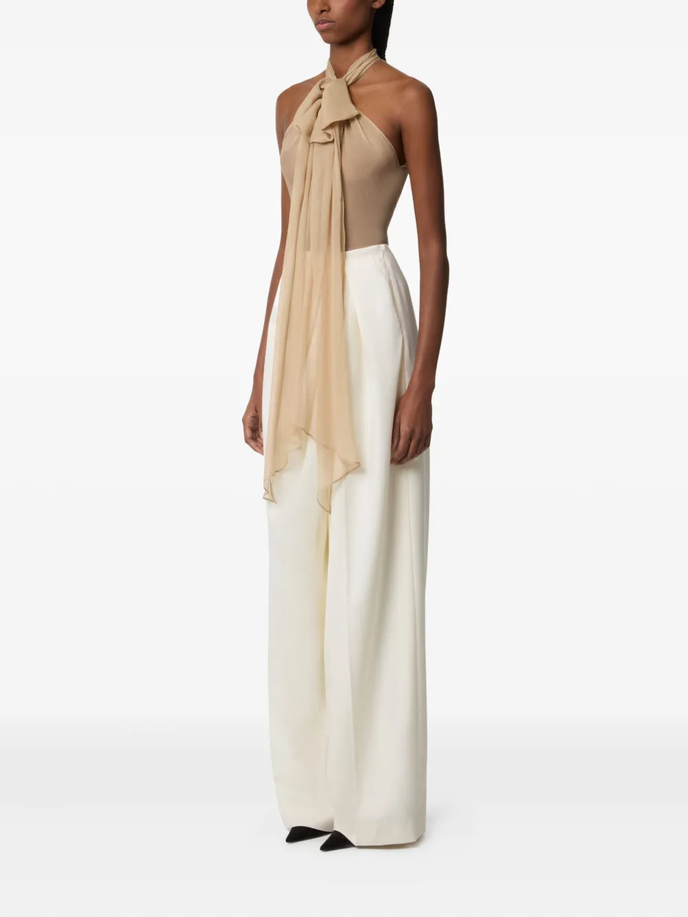 Nina Ricci draped wool trousers Beige