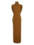 Nina Ricci draped turtleneck maxi dress - Brown