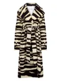 Nina Ricci zebra-print belted coat - Neutrals