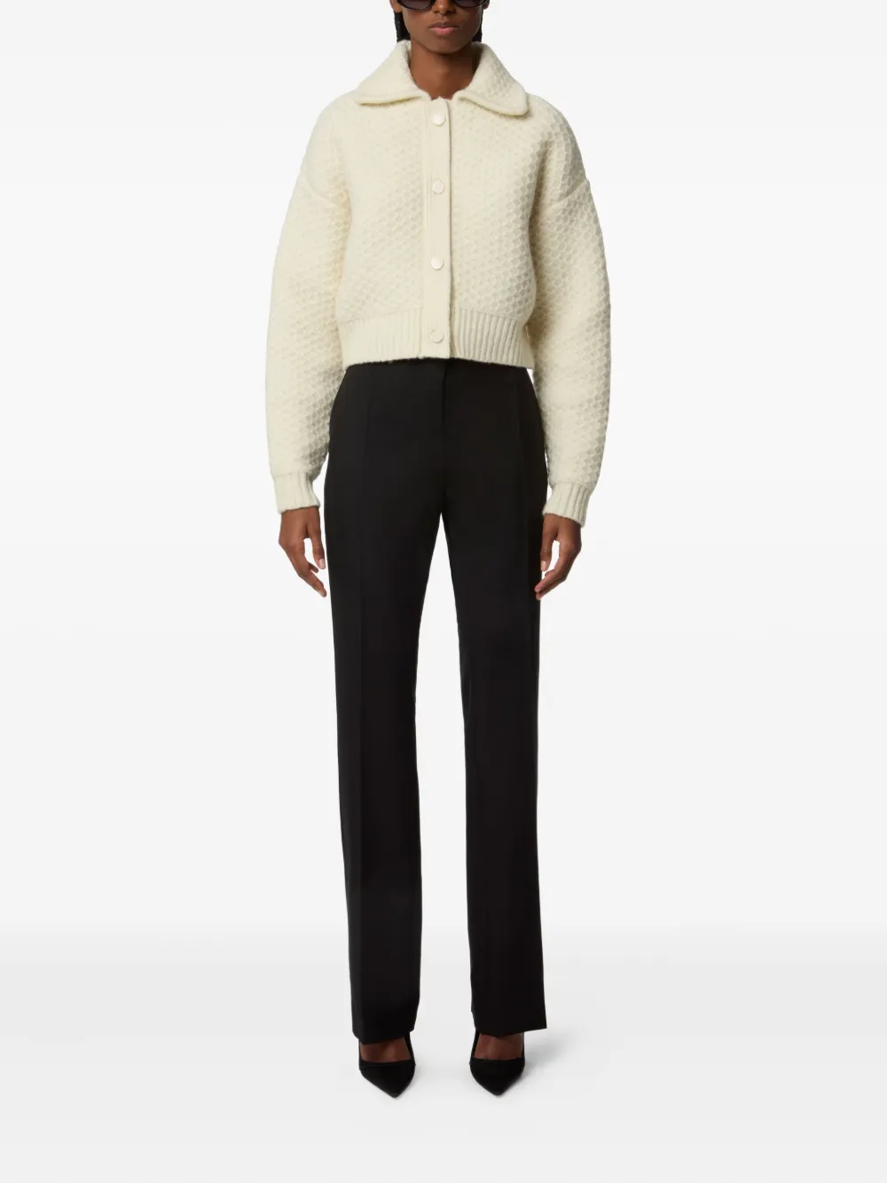 Nina Ricci textured-wool cardigan Beige