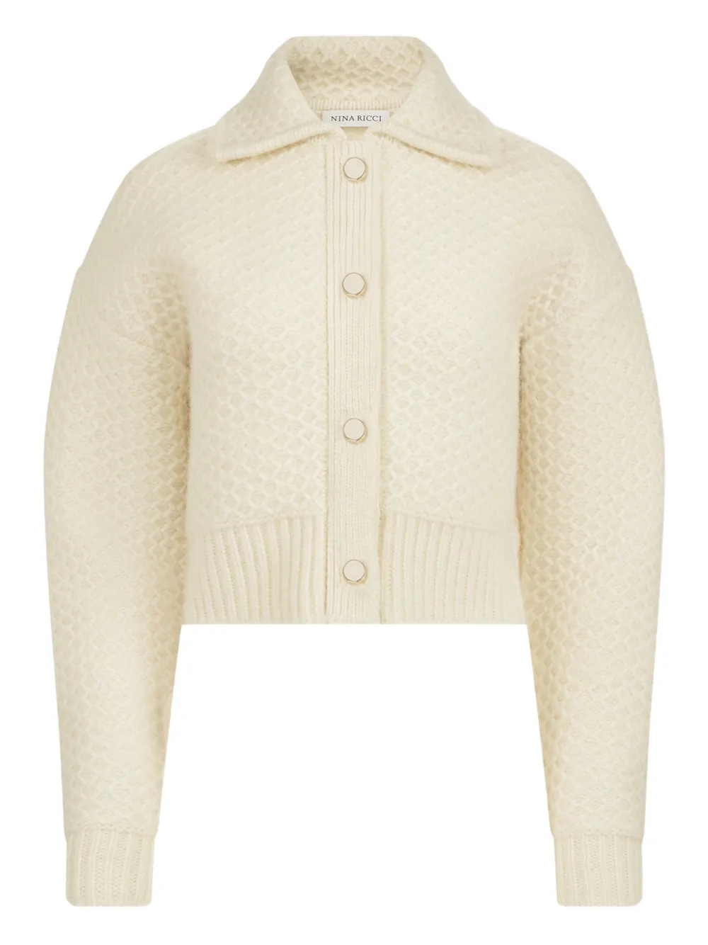 Nina Ricci Textured-wool Cardigan In Neutral