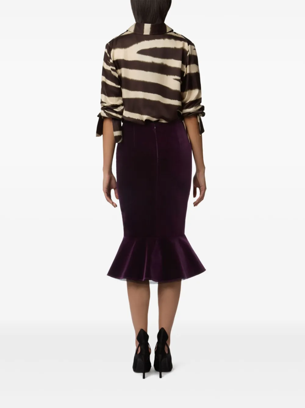 Nina Ricci Blouse met zebraprint en klokmouwen Bruin