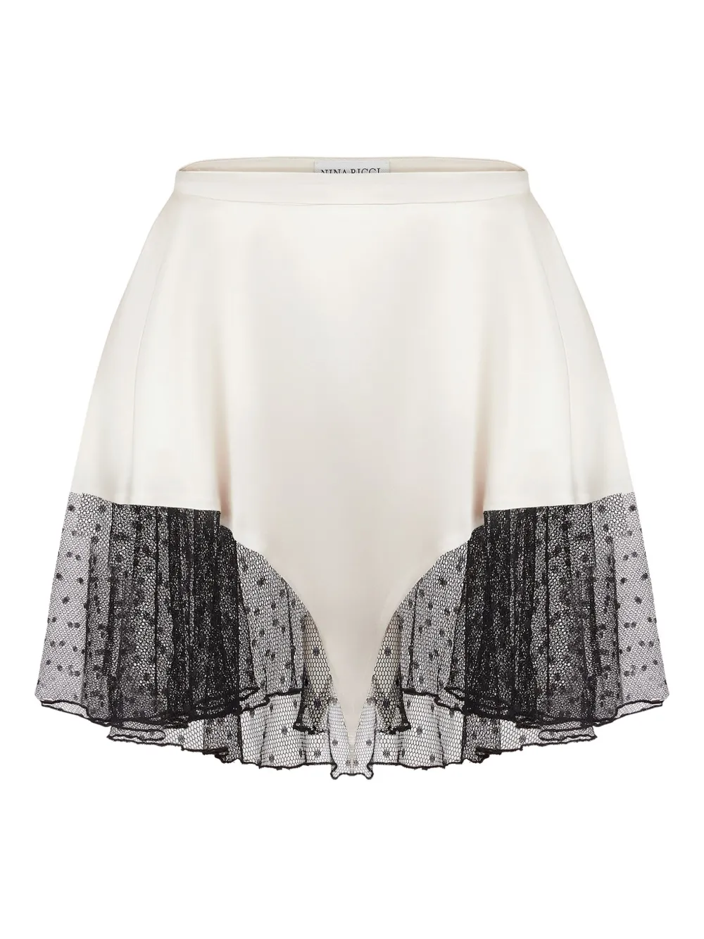 Nina Ricci Satin Lace-trimmed Mini Skirt