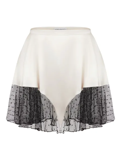 Nina Ricci satin lace-trimmed mini skirt