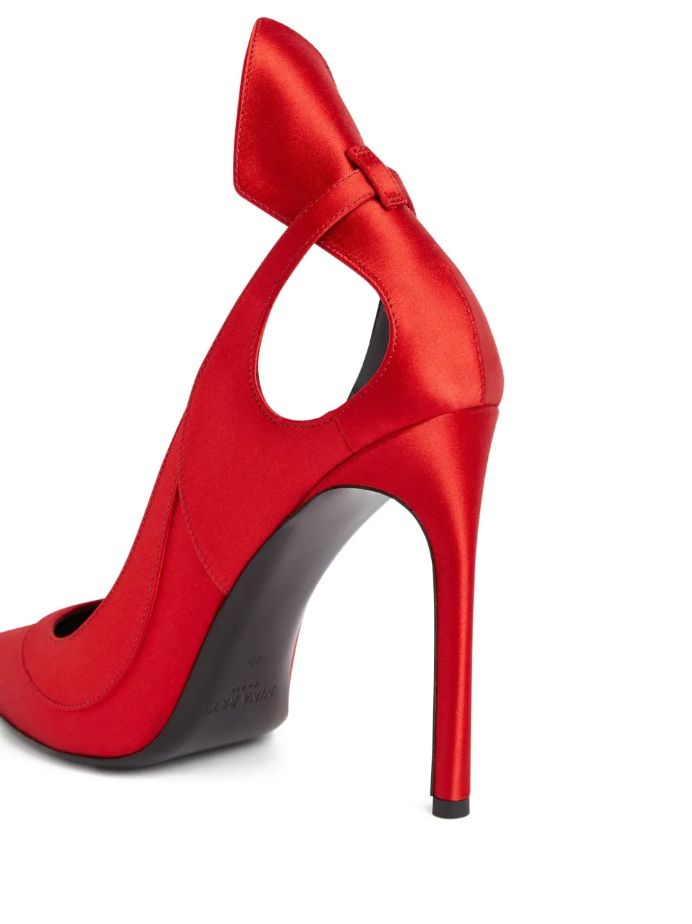 Nina Ricci satin cut-out pumps Red