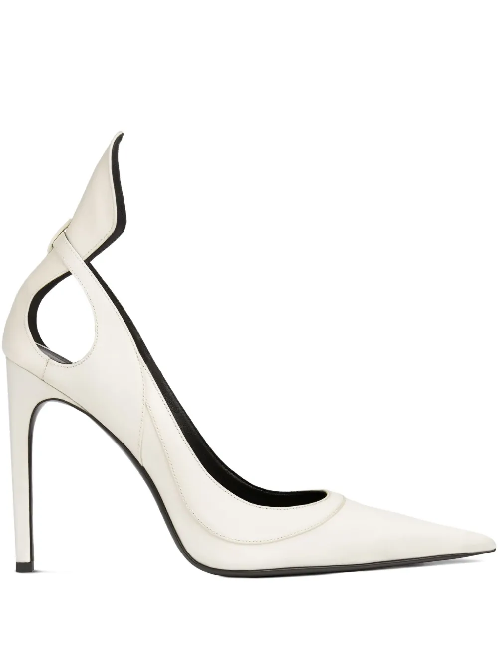 Nina Ricci satin cut-out pumps Red