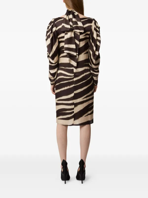 midi zebra print dress COS Zebra-Print Cutout Midi Dress