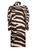 Nina Ricci zebra-print midi dress - Brown
