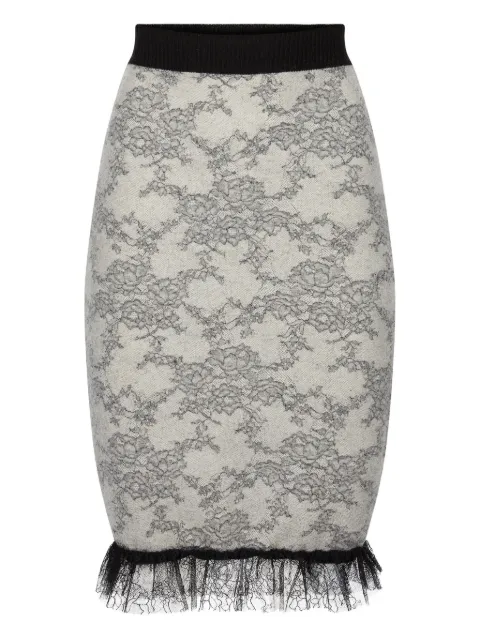 Nina Ricci lace-pattern midi skirt