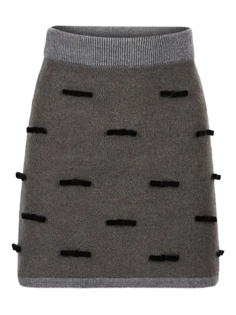 Nina Ricci bow-embellished knitted mini skirt