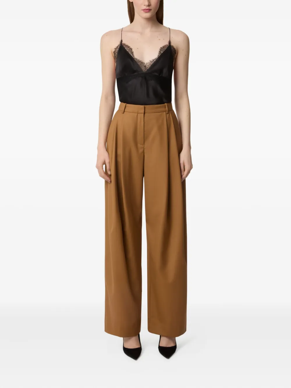 Nina Ricci Wollen plooibroek Bruin