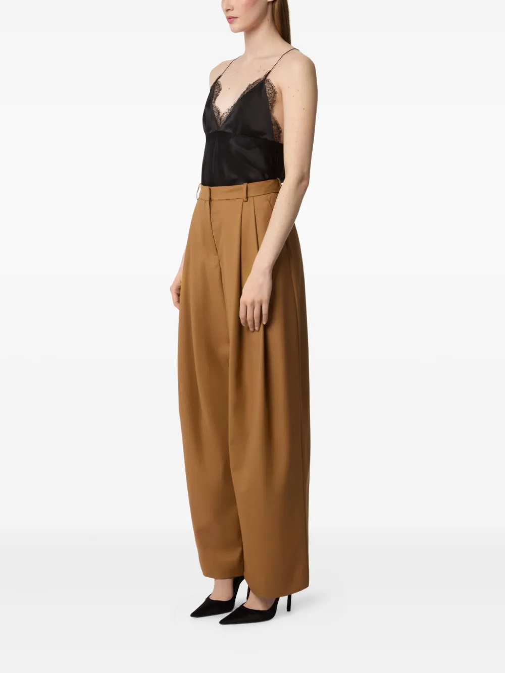 Nina Ricci Wollen plooibroek Bruin