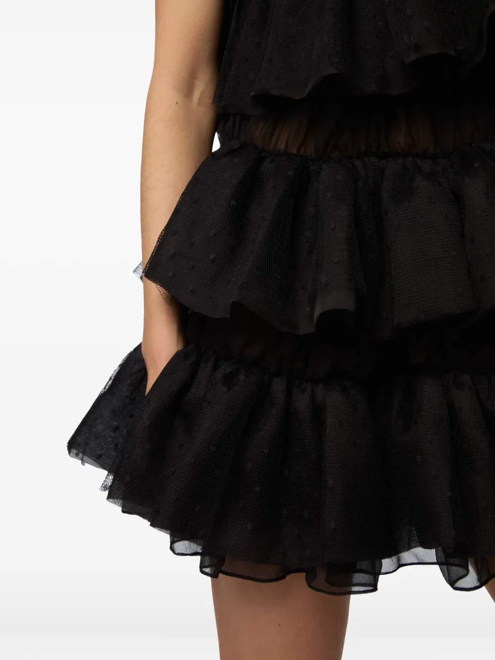 Nina Ricci Gelaagde mini-jurk met halternek Zwart