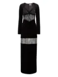 Nina Ricci velvet lace-insert dress - Black