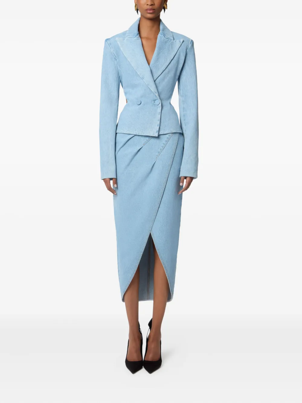 Nina Ricci cut out-detail denim blazer | Blazers | Image 2