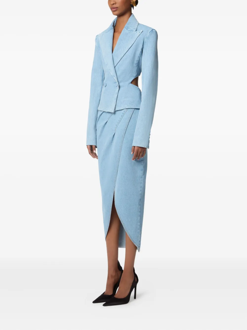 Nina Ricci Denim blazer met uitgesneden detail Blauw