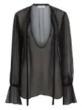 Nina Ricci sheer silk top - Black