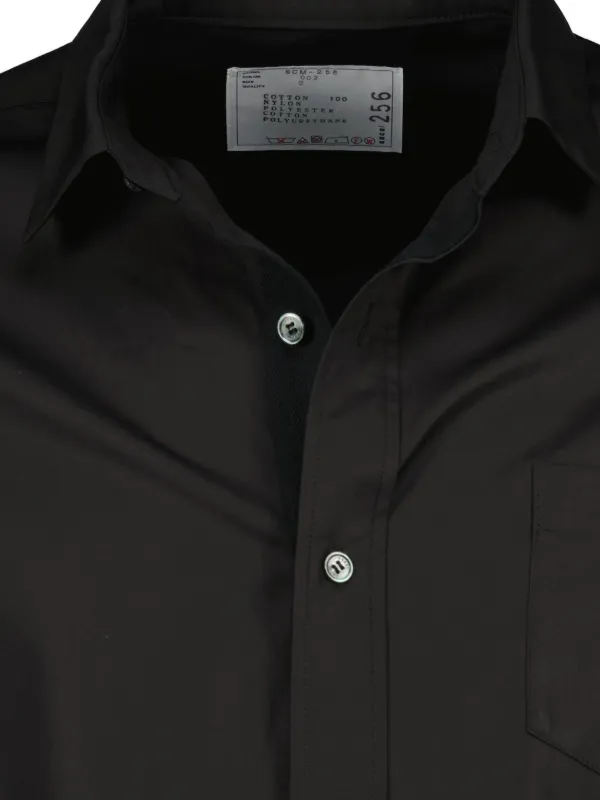 Sacai Poplin Nylon Shirt | Black | FARFETCH