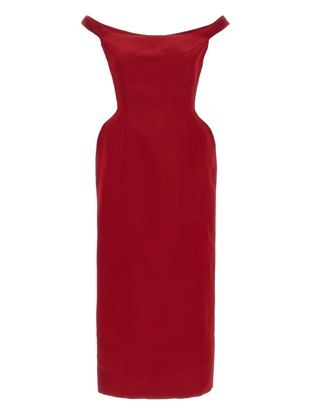 Magda Butrym Midi-jurk met naaddetail aan de zijkant Rood