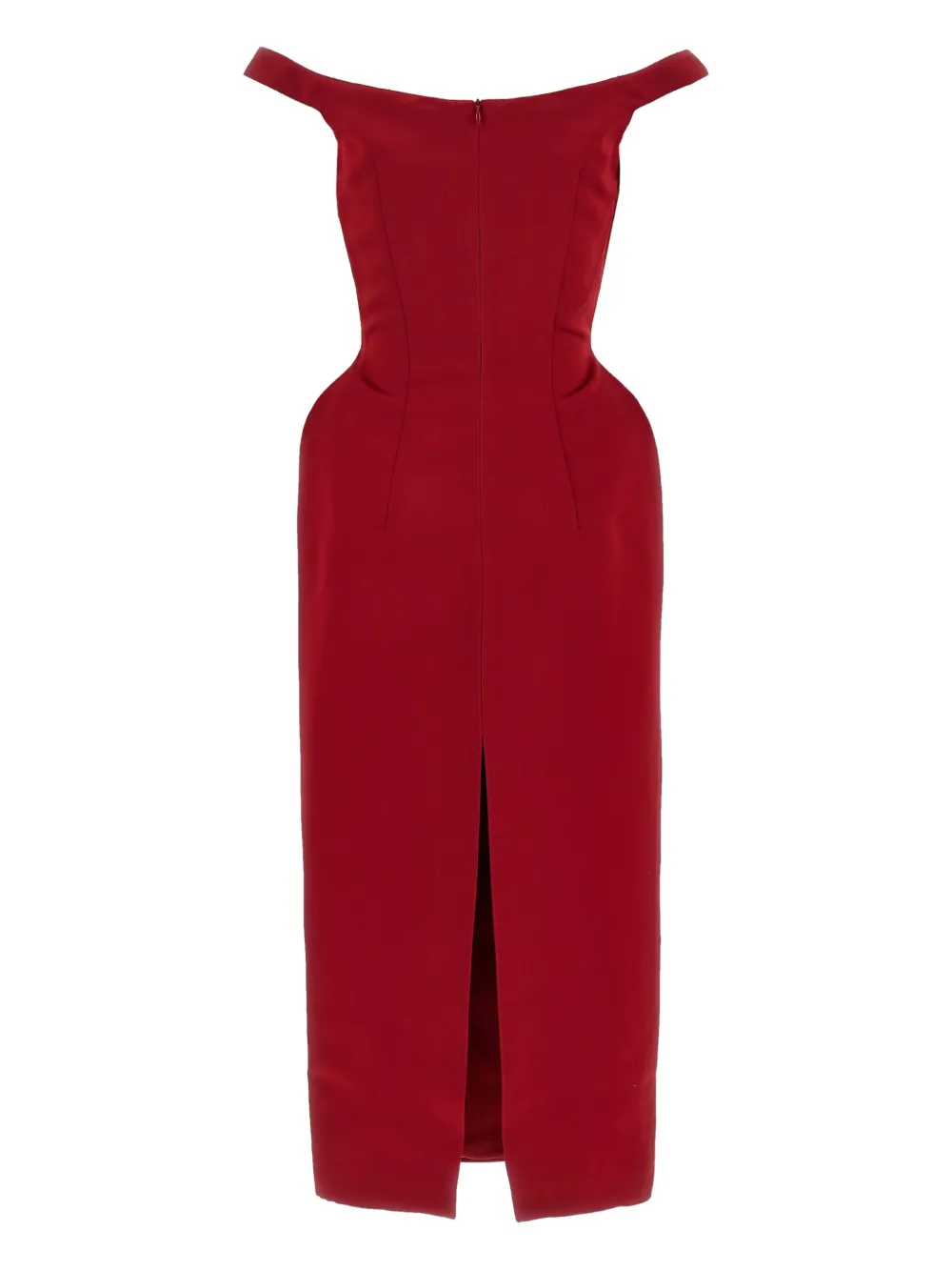 Magda Butrym Midi-jurk met naaddetail aan de zijkant Rood