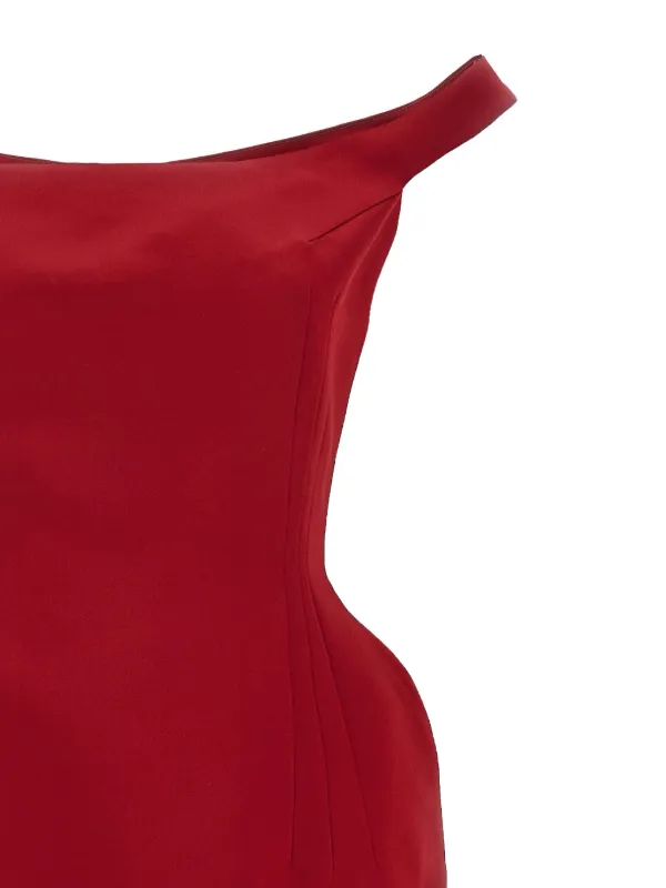 Magda Butrym side-seam Detail Midi Dress | Red | FARFETCH