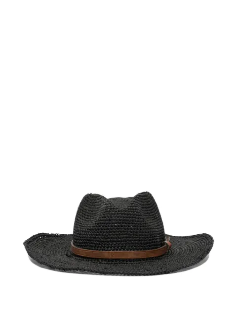 IBELIV Ento raffia leather-band hat