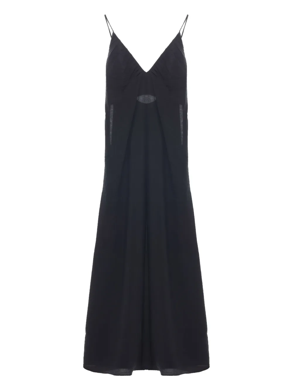Róhe v-neck tie-back maxi dress | Black | Image 1