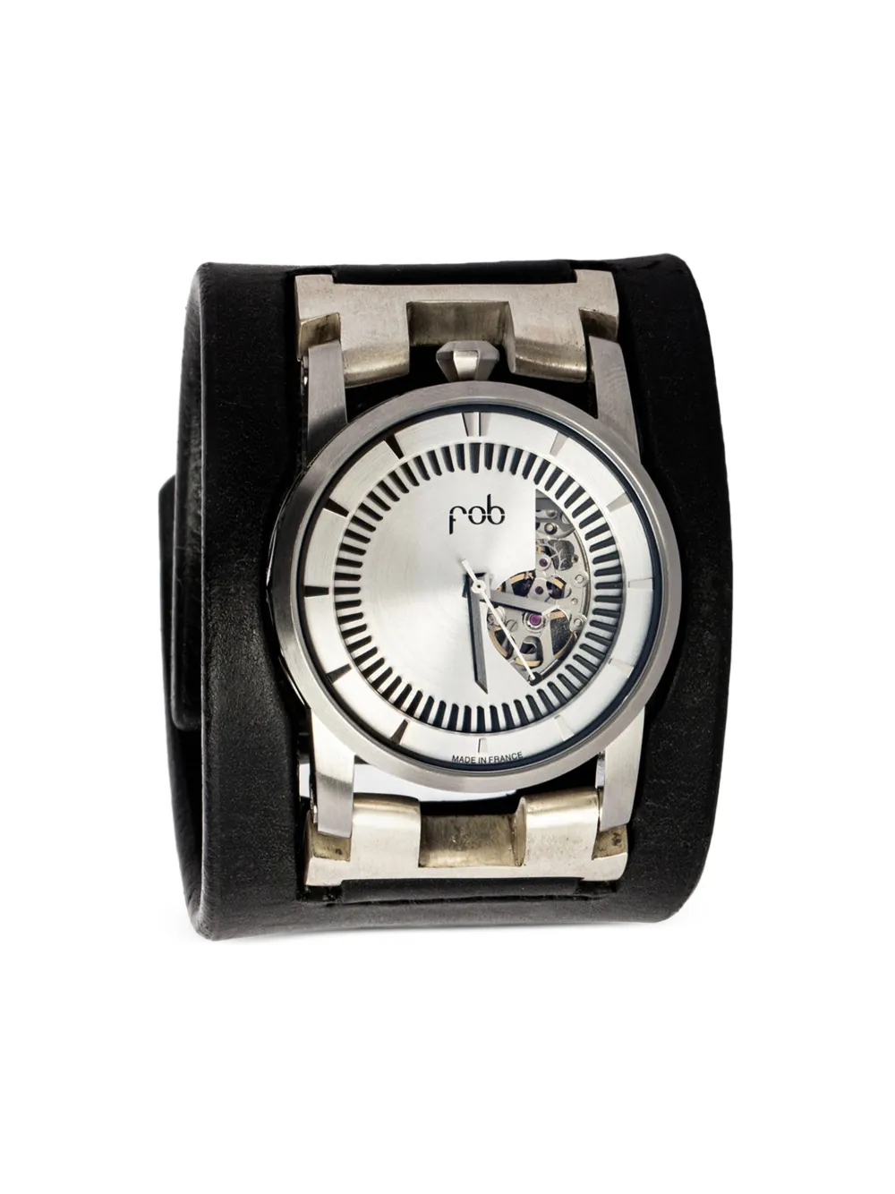 Fob Paris Skeleton Automatic 41mm 腕時計 - シルバートーン Fob Paris Skeleton Automatic 41mm 腕時計 - シルバートーン