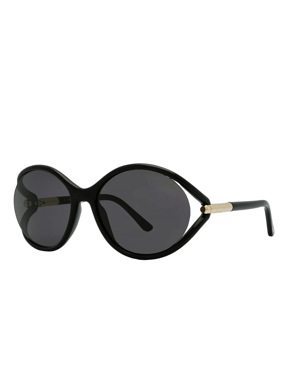 TOM FORD Eyewear Zonnebril met rond semi-montuur Zwart
