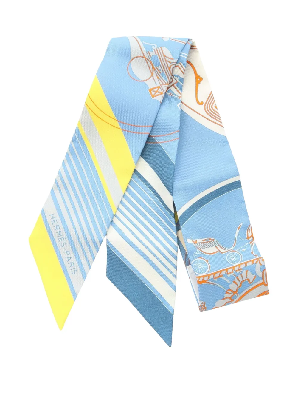 Hermès Pre-Owned 20s Ex-Libris Twilly silk scarves | Blue | Image 1