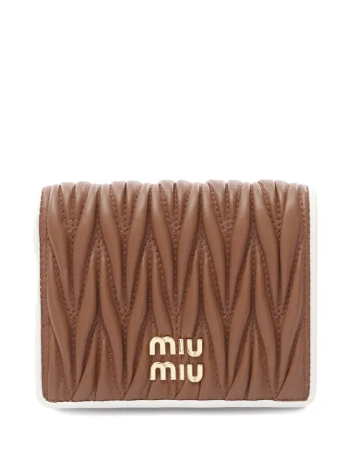 Portefeuille matelassé en cuir nappa (années 2020) - Miu Miu Pre-Owned - Modalova