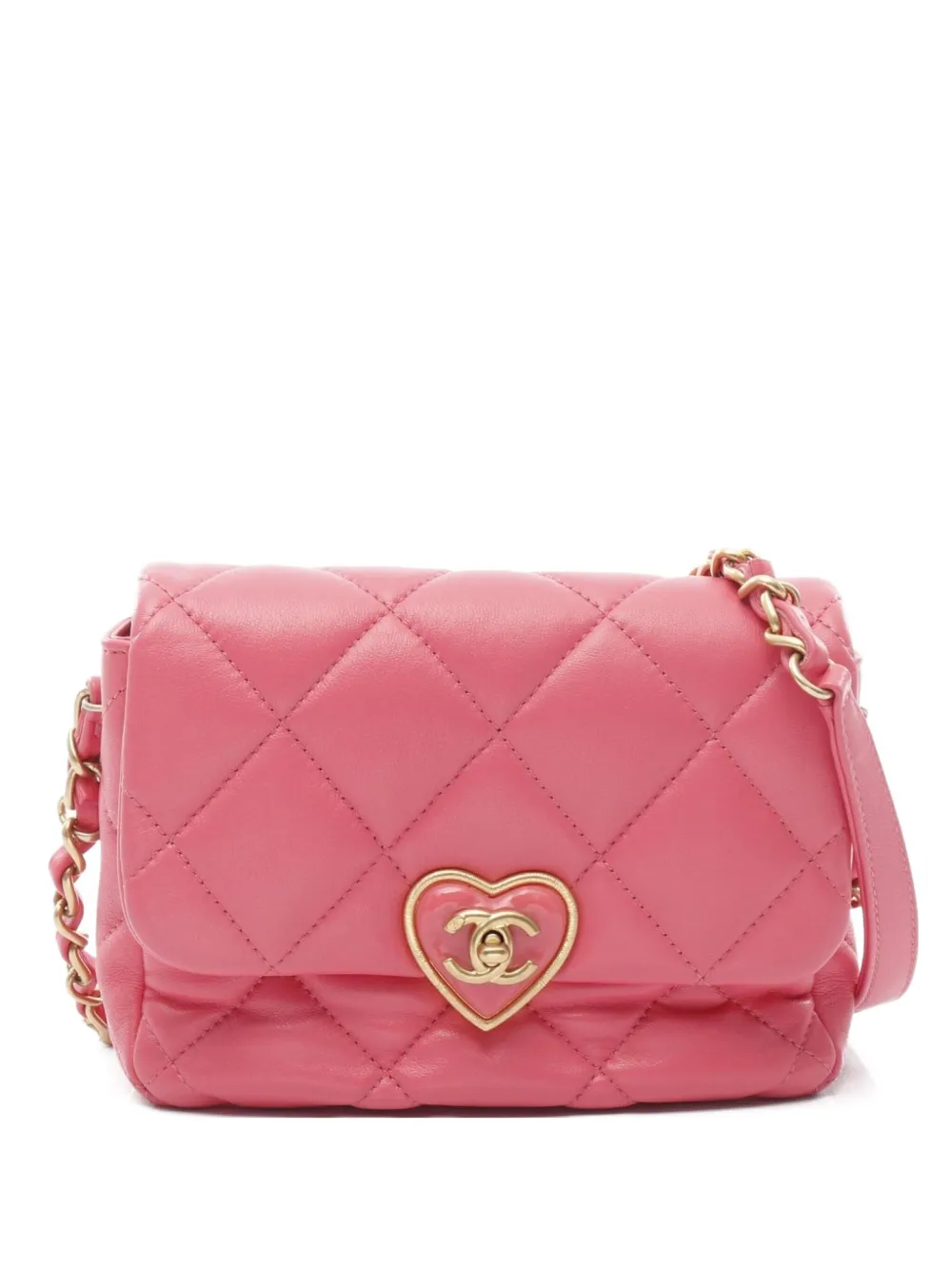 CHANEL Pre-Owned 2021 ハートロック ショルダーバッグ - ピンク CHANEL Pre-Owned 2021 ハートロック ショルダーバッグ - ピンク