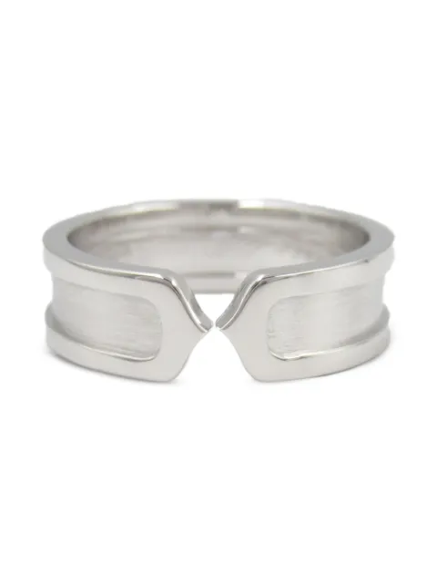 Cartier 2010s 18K white gold Double C ring