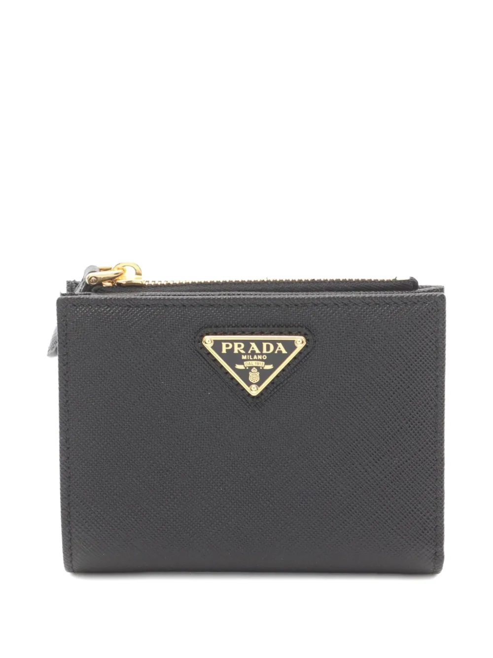 Prada Pre-Owned 2020s saffiano-leather triangle-logo wallet - ブラック Prada Pre-Owned 2020s saffiano-leather triangle-logo wallet - ブラック
