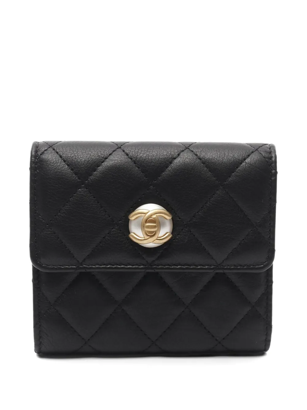 CHANEL Pre-Owned 2019 Coco Mark pearl wallet | Black | Image 1