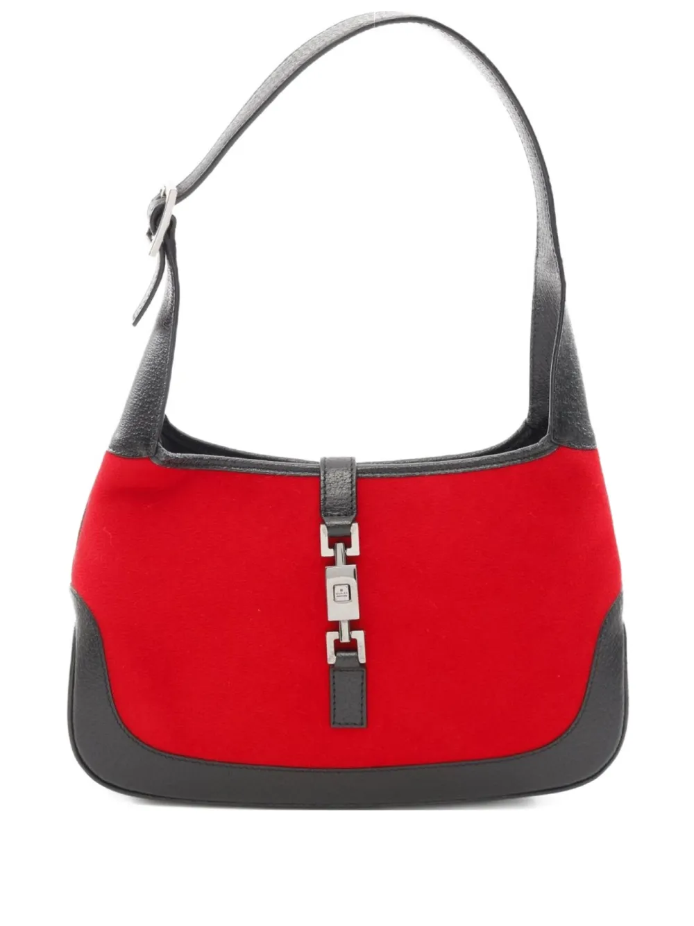 Pre-owned Gucci 2000s Jackie Wool Leather Shoulder Bag