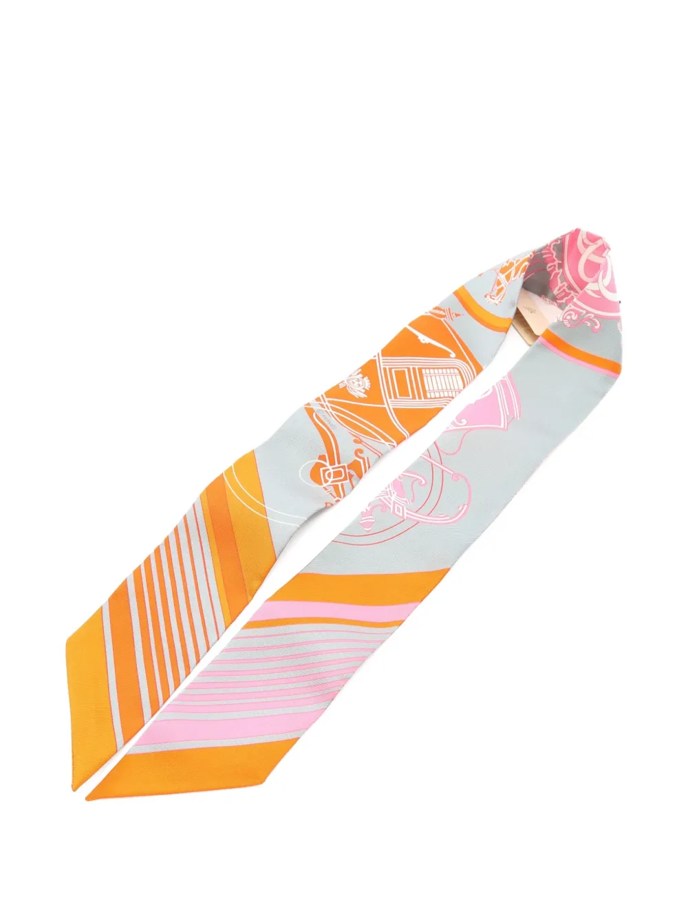 Hermès Pre-Owned 20s Ex-Libris Twilly silk scarves | Pink | Image 1