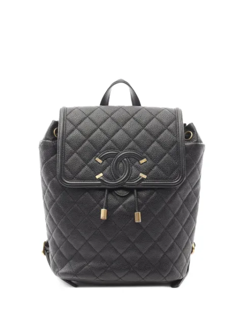CHANEL Pre-Owned شنطة ظهر 'فيليغري' مبطنة بنقش المعين 2018