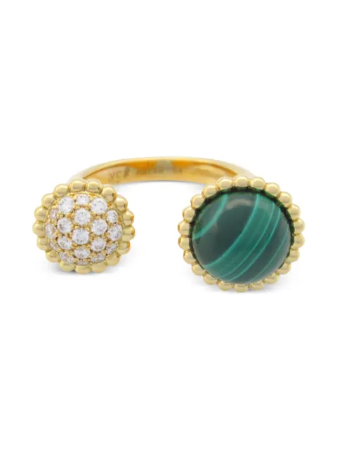 Van Cleef & Arpels Pre-Owned 2010s 18K yellow gold Couleurs Entre les Doigts malachite and diamond ring