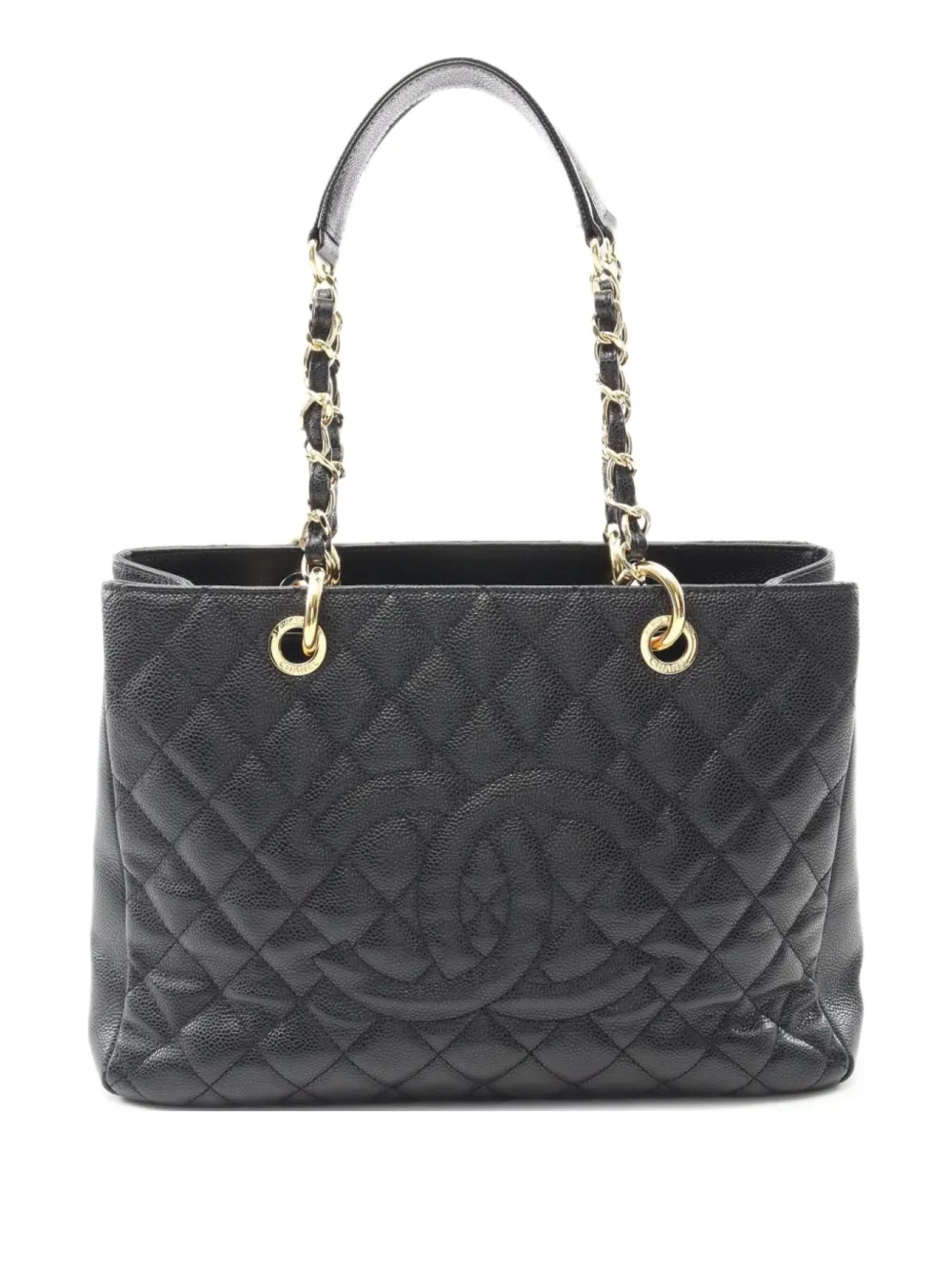 CHANEL Pre-Owned 2014 マトラッセ チェーン ハンドバッグ L - ブラック CHANEL Pre-Owned 2014 マトラッセ チェーン ハンドバッグ L - ブラック