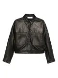 IRO button-fastening patch-pocket leather jacket - Black