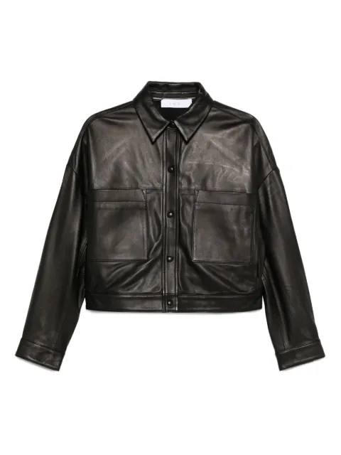 IRO button-fastening patch-pocket leather jacket