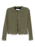 IRO frayed tweed jacket - Green